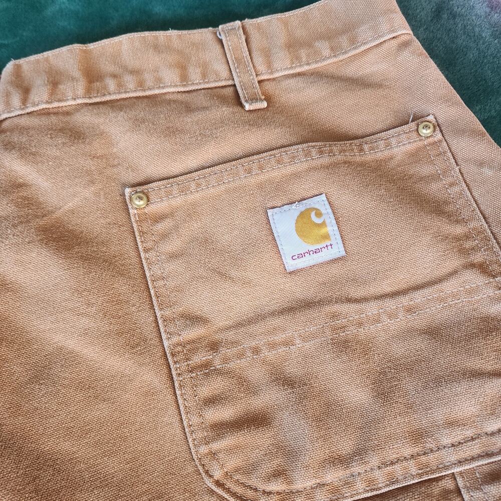 Carhartt Double Knee Carpenter Work Pants Brown Duck Canvas Loose Fit 40x30